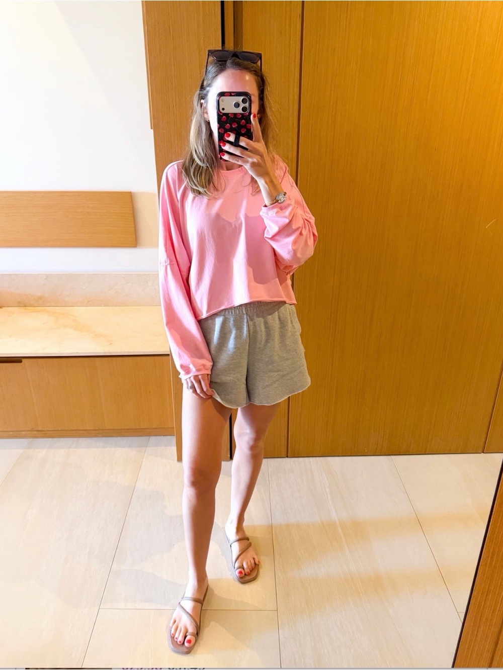 JoyLab Pink Cropped Crew Sweatshirt